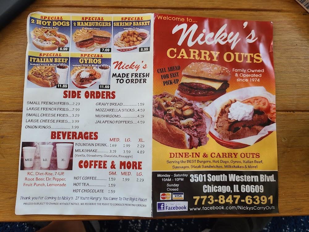Nicky's Carry Outs Menu image 4